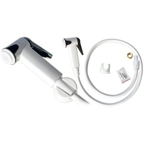 Duschrohr mit 1,2 m weißem Wasserhahn, Halter