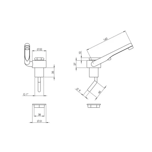 Wasserhahn mit Kaltwasser Inox Mikroschalter SVB