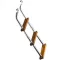 Bootsleiter 4 Stufen Metall-Teak 90x23 cm