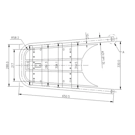 Plattform Holz-Edelstahl 650 mm