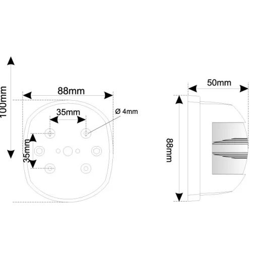 Lichtposition Heck weiß 135 °