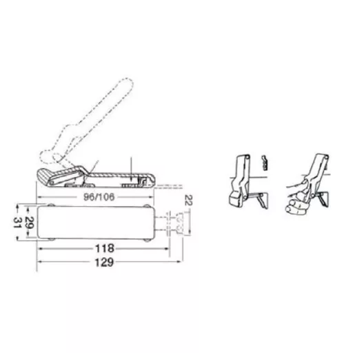 Riegel Gummi vibrationsdämpfend weiß 96 x 29 mm EVA