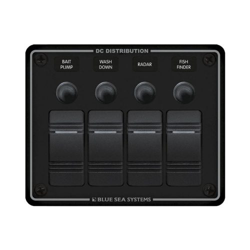 Schalttafel wasserdicht 4-fach LED schwarz EVA