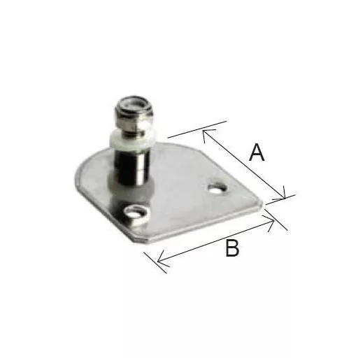 Gasdruckfeder Befestigungselement flach INOX 45x35 mm EVA