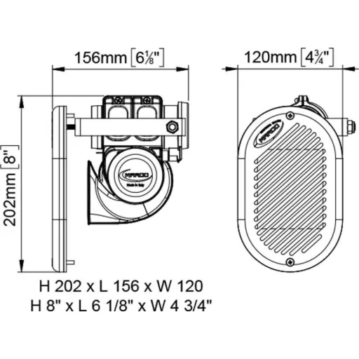 Horn Kompressor 12V chrom EVA