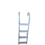 Bootsleiter aus weißem Alu-Kunststoff 4 Grad