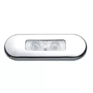Kabinenlicht 2 LEDs weiß mit Edelstahlrahmen EVA