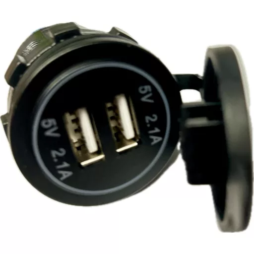 USB-Ladegerät LED blau 12/24V - 4,2 A