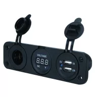 USB-Ladegerät mit Zigarettenanzünder, Spannungsmesser