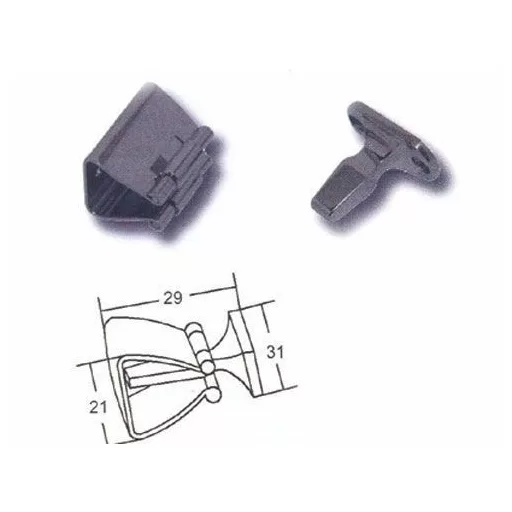 Schloss für Schrank inox 29 x 21 mm EVA