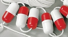 Bojen-Spurmarkierung rot-weiß 14 cm