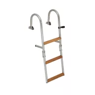   Bootsleiter mit 3-Grad-Handlauf aus Metall und Teakholz, 78 x 26 cm,