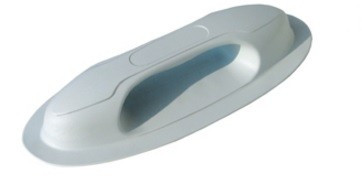 Gummi-Bootsgriff, flaches PVC vs. Grau, 253 x 105 mm,