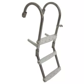   Bootsleiter mit 3 Grad Edelstahl-Kunststoff-Handlauf 78x30 cm