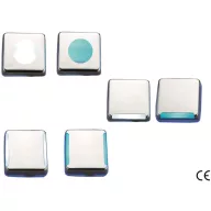   Kabinenlicht hellblau 9 LEDs quadratischer Boden ABS/Edelstahl 45 mm