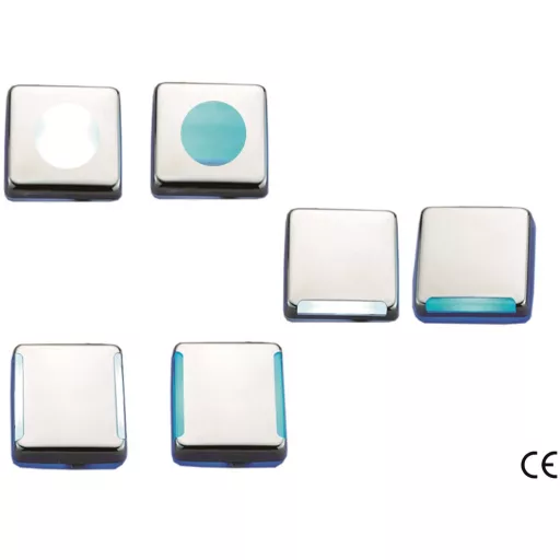 Kabinenlicht weiß 9 LEDs quadratisch doppelseitig ABS/Edelstahl 45 mm