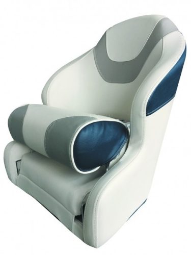 Sitz hochklappbar Sport weiß-blau-grau