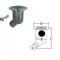 Wasserableitender Stahl 45 Grad 38 mm