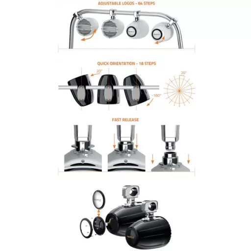 Hertz HTX 8 M-CL-C schwarzer Schiffsturm-Koaxiallautsprecher