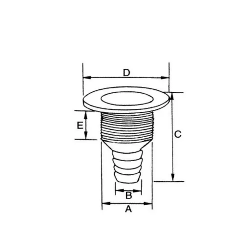 Wasserauslass durch den Körper 25x83 mm