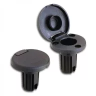   Sockel mit Abdeckung für Rundleuchte aus Kunststoff für 2 Drähte