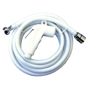 Brauseschlauch 5 m mit weißem Wasserhahn