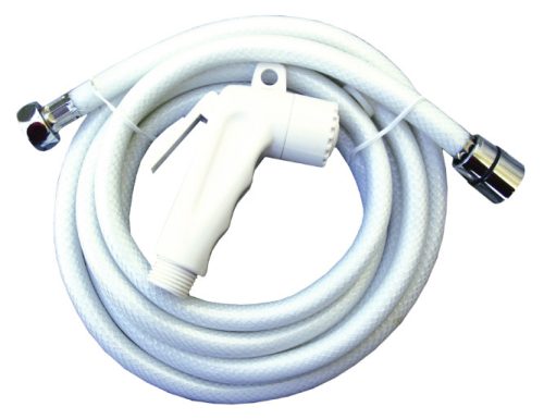 Brauseschlauch 5 m mit weißem Wasserhahn