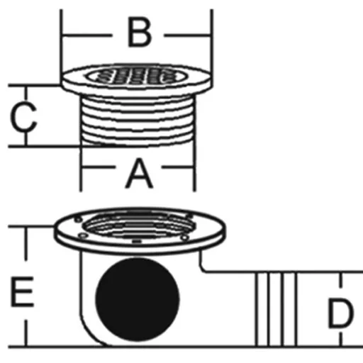 Ablaufbogen mit Deckel inox/Kunststoff EVA