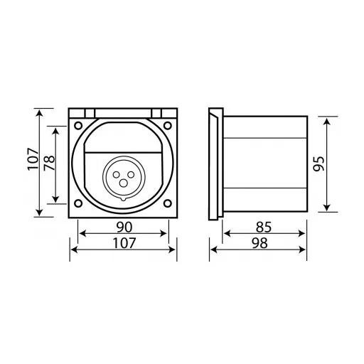 Caravan-Einspeisungsstecker weiß