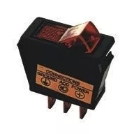 Wippschalter beleuchtet rot  15A  12V