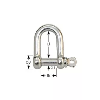 Edelstahlschäkel D-Form 4mm        <10-St.Pack>