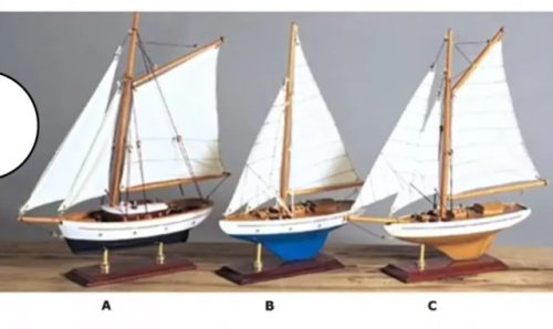Bootsmodell Segeln in mehreren Farben 33cm