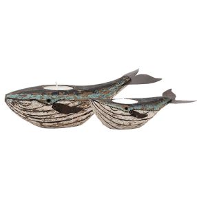 Kerzenhalter in Form eines Buckelwals 