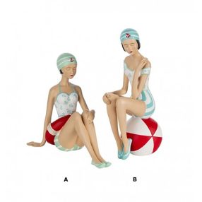 Strandmädchen hellblau gestreift 