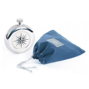 Flachglaskolben in Leinwänden mit Windrose 