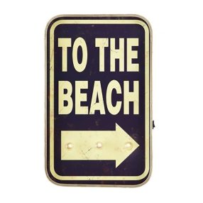 Leuchttransparent "Zum Strand" 41cm 