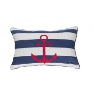 Kissen mit Anker blau gestreift 