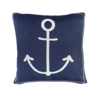 Weißer Anker blaues Kissen 