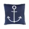 Weißer Anker blaues Kissen 