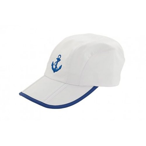 Weiße Baseballkappe mit blauem Anker 