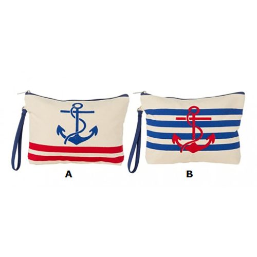 Kosmetiktasche mit Ankermuster 