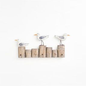 Kleiderbügel mit drei Möwen und drei Griffen 