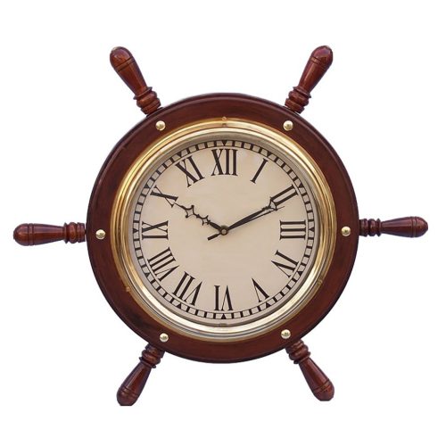 Holzboot-Ruder mit Uhr 45 cm 