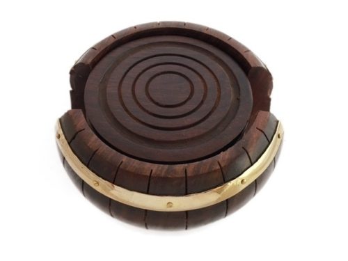 Untersetzer in Fass 6 Stück 14 cm 