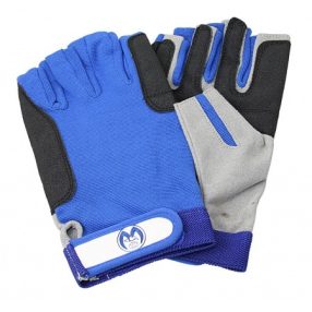 Segelhandschuh Amara grau/blau 5-Finger offen   M