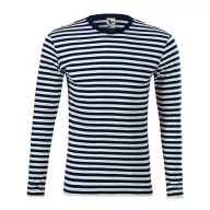 Gestreiftes Langarm-T-Shirt in Marineblau 