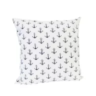 Anker-Muster weißes Kissen 