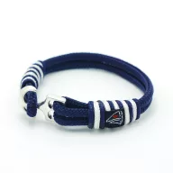 Segelarmband, marineblau und weiß mit Überzug 