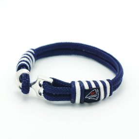 Segelarmband, marineblau und weiß mit Überzug 