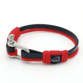 Schwarzes und rotes Segelarmband 